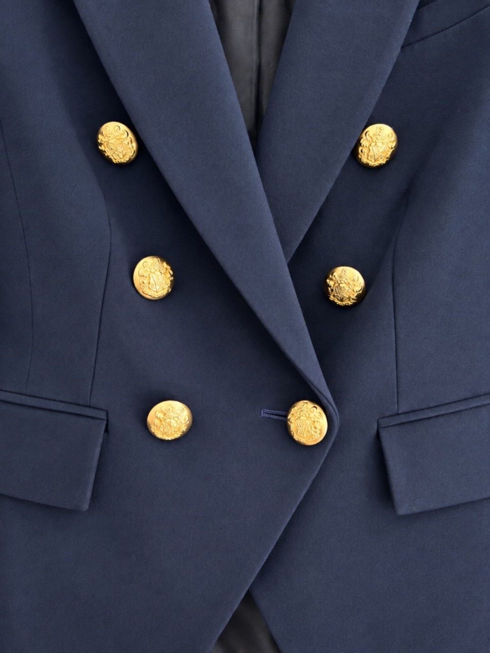 Veronica Beard Miller Dickey Jacket Navy Gold Buttons – Size 00 - Picture 4 of 4